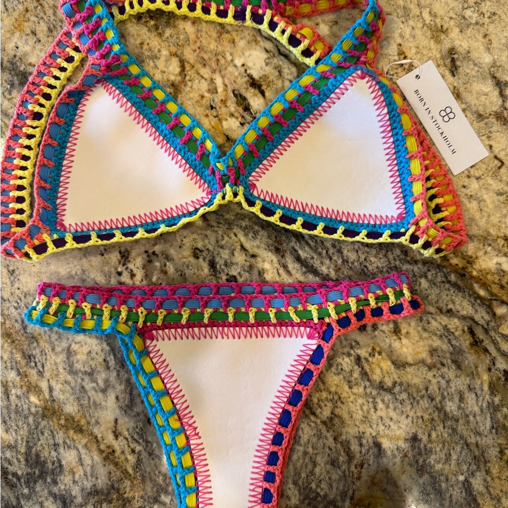 Reversible Colorful Crochet Bikini Set